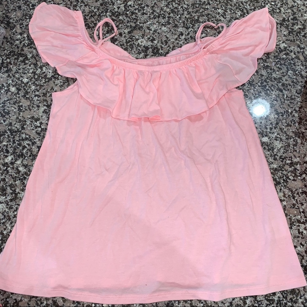 pink ruffle tank top